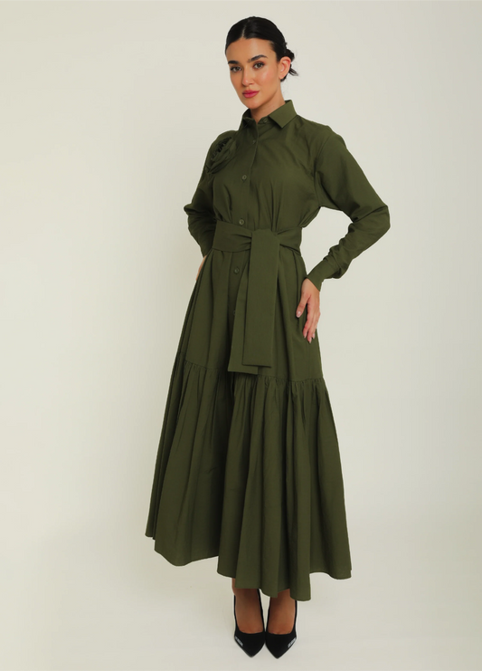 Dalia Dress — Khaki