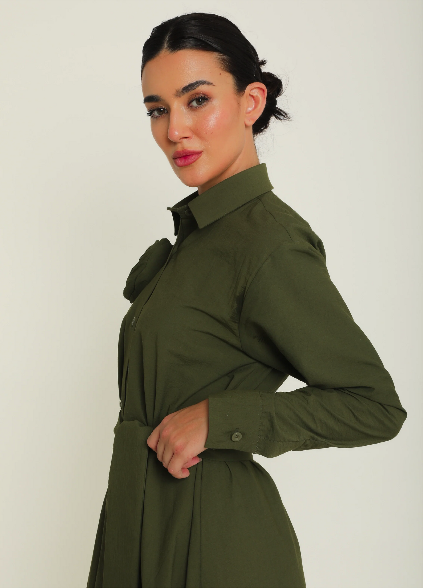 Dalia Dress — Khaki