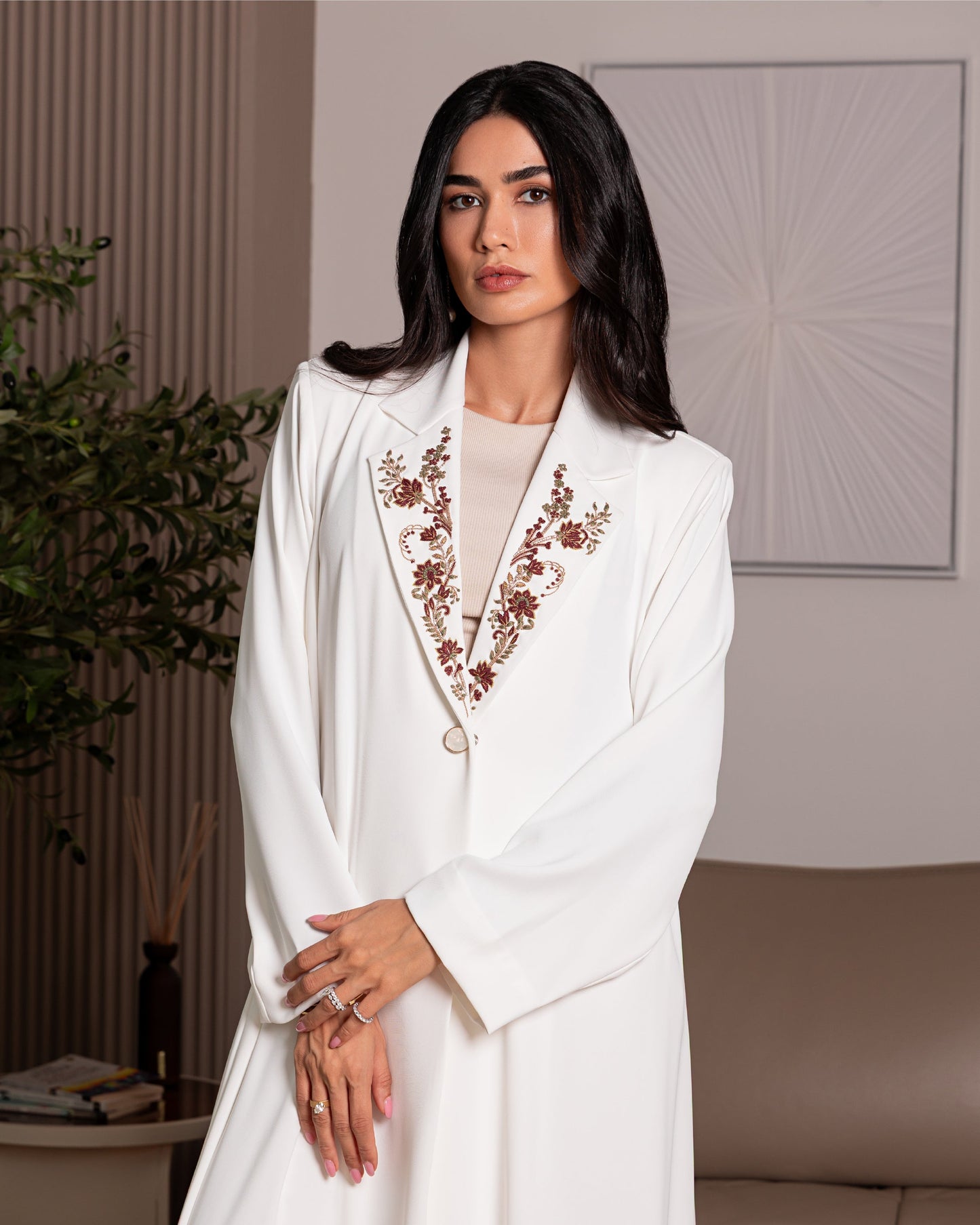 Ahlam Abaya — White
