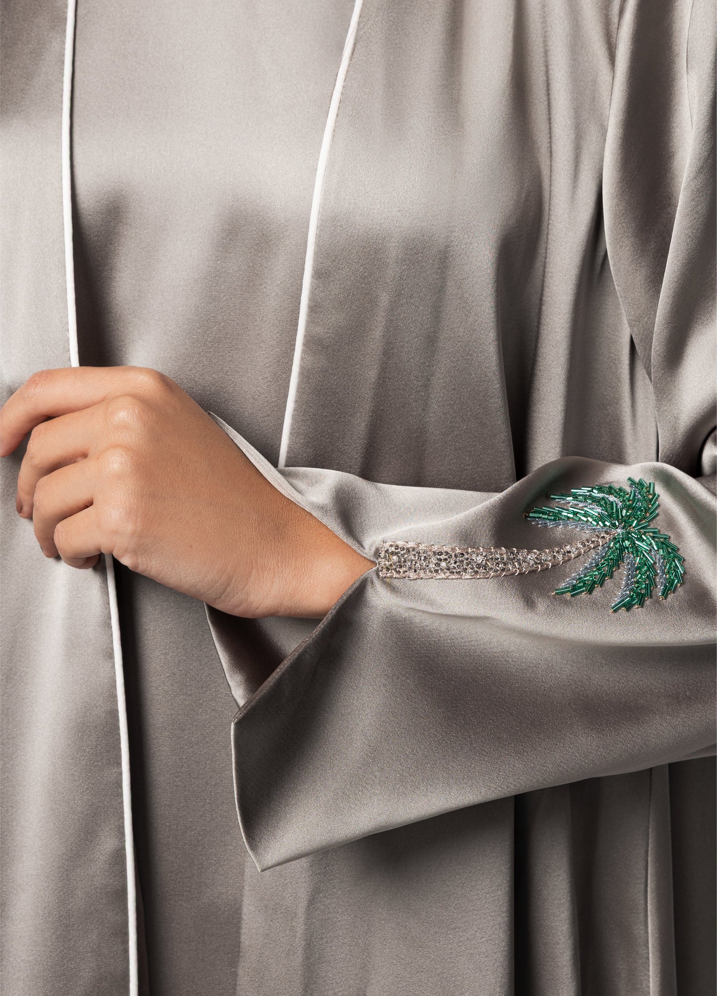 Al Anoud Abaya — Silver Green