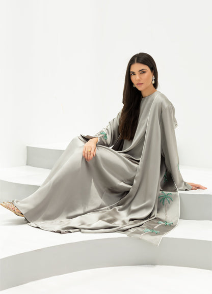 Al Anoud Abaya — Silver Green