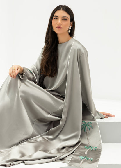 Al Anoud Abaya — Silver Green