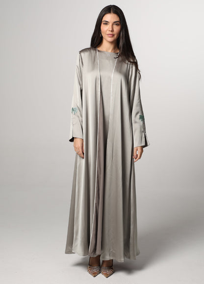 Al Anoud Abaya — Silver Green