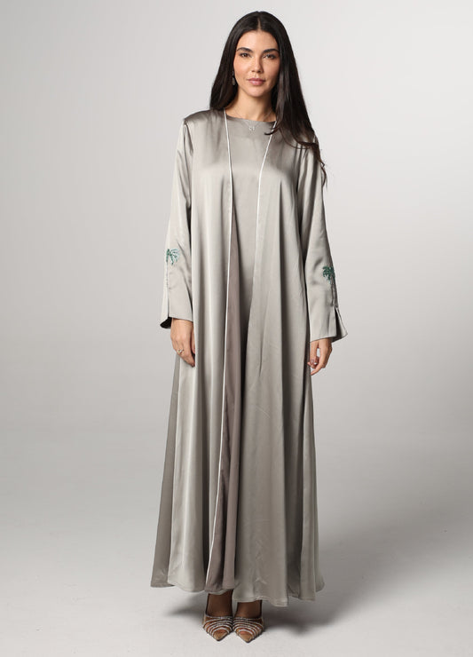 Al Anoud Abaya — Silver Green
